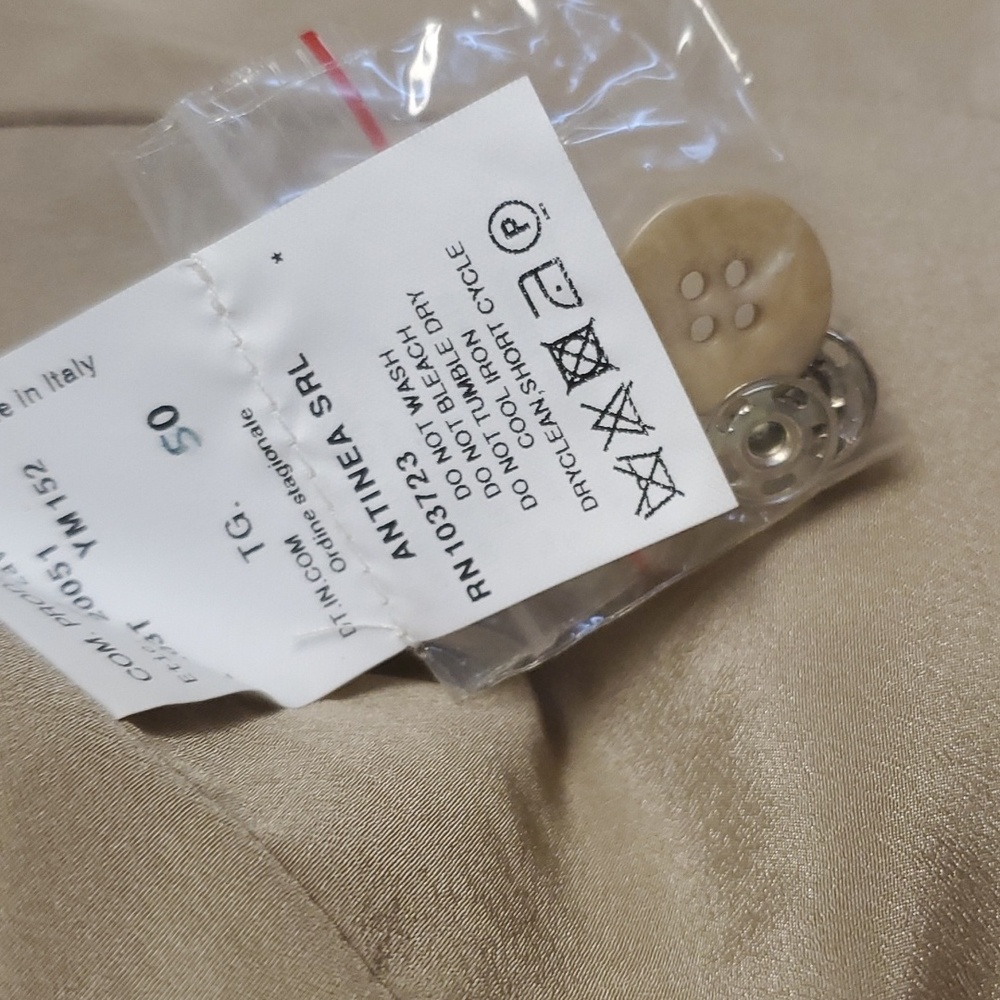 Armani Collezioni - Tan & White Pin Striped Linen & Silk Jacket Sz 14 - Picture 8 of 9